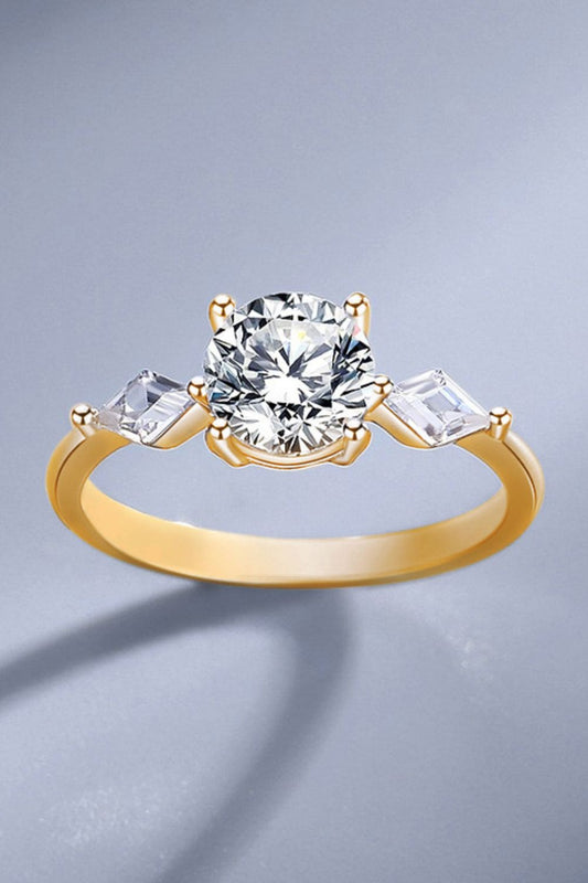 In The Meantime Moissanite Ring (18k Gold Over Pure Sterling Silver) - Sparkala