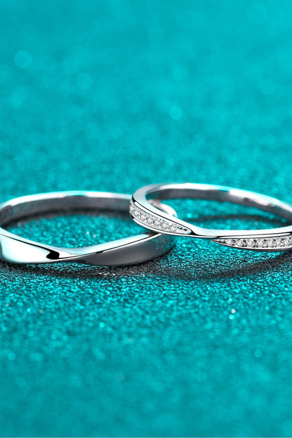 Minimalist 925 Sterling Silver Ring Set  (Rhodium Over Sterling Silver)