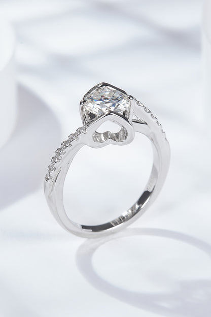 Limitless Love  Brilliant Round Cut Moissanite Ring (Platinum Over Pure Sterling Silver)