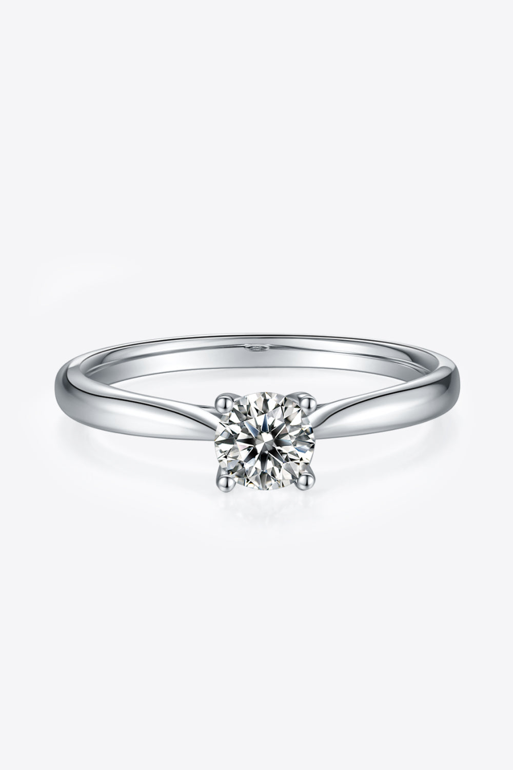 Sparkala™ Moissanite Platinum Over Pure Sterling Silver Solitaire Ring