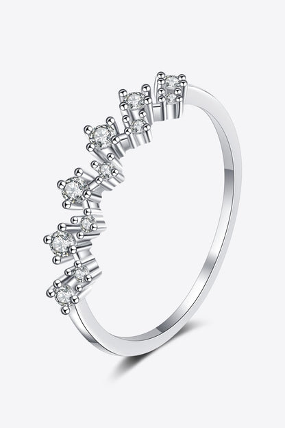 Sparkala™ Moissanite Rhodium-Plated Half-Eternity Ring