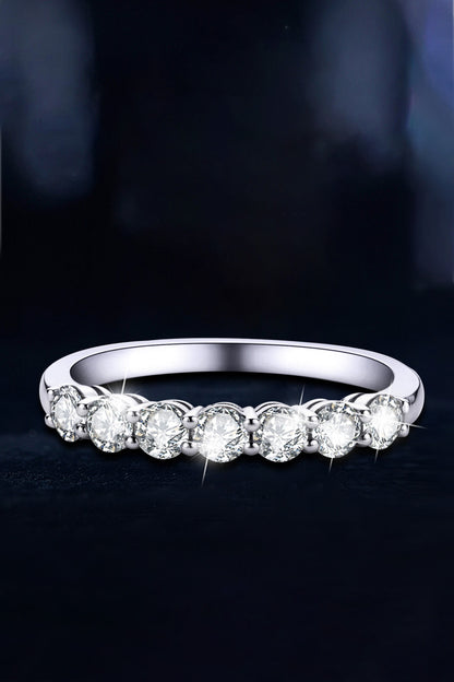 Can't Stop Your Shine 7 Stone Sparkala™ Moissanite Ring (Platinum Over Pure Sterling Silver)