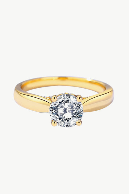 Classic 18k Gold Over Pure Sterling Silver Sparkala™ Moissanite Ring