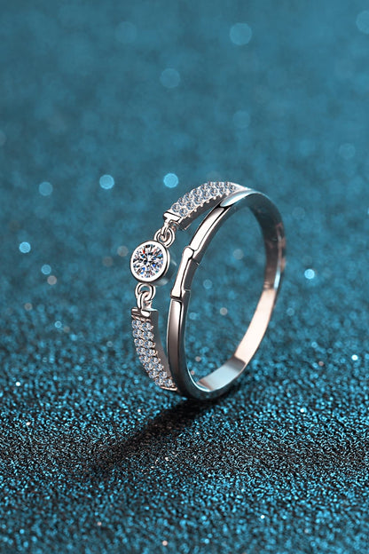 Sparkala™ Moissanite Cutout Rhodium-Plated Ring