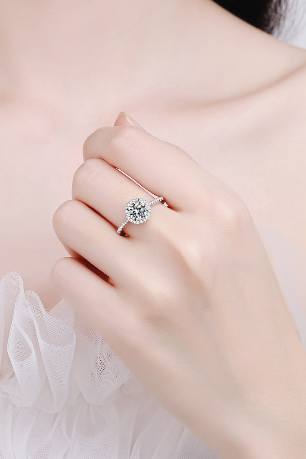 Ready To Flaunt Sparkala™ Moissanite Ring (Rhodium Over Pure Sterling Silver)