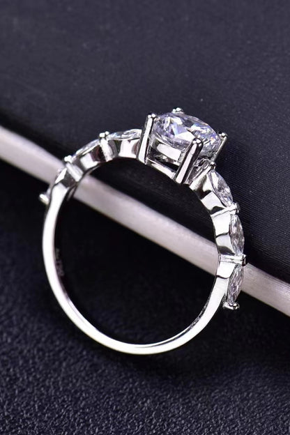 Now I See 1 Carat Brilliant Round Cut Moissanite Ring (Platinum Over Pure Sterling Silver)