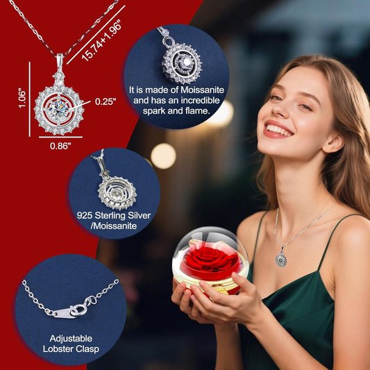 1 Carat Moissanite Necklace with Forever Rose™
