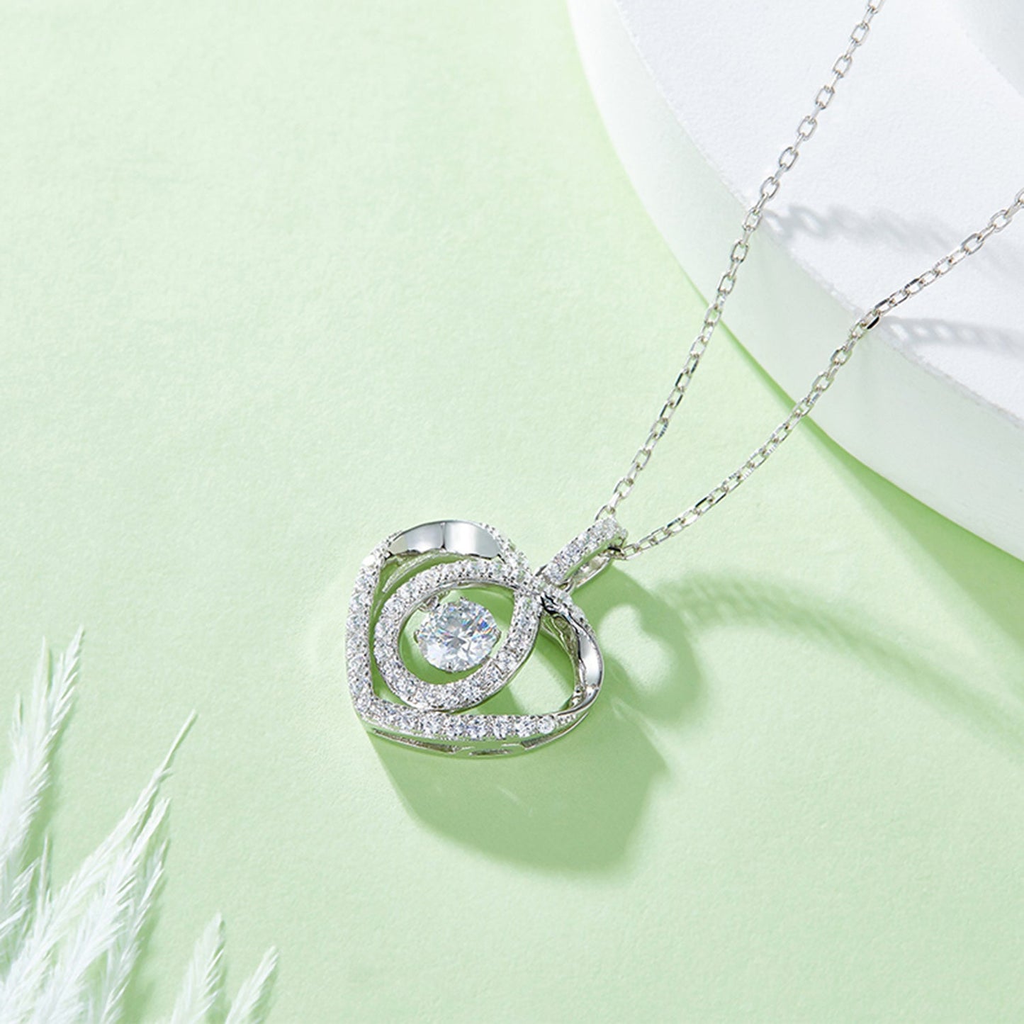 Sparkala™ Pure Sterling Silver Heart Shape Necklace Shimmer