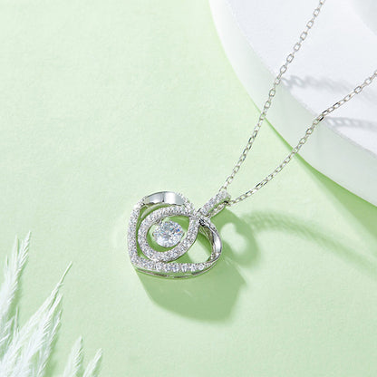 Sparkala™ Pure Sterling Silver Heart Shape Necklace Shimmer