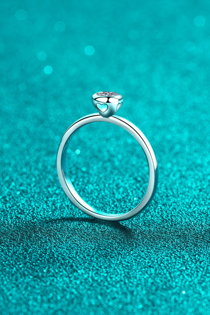 Sparkala™ Moissanite Rhodium-Plated Solitaire Ring