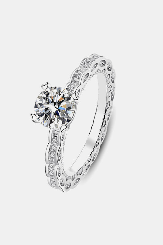 1 Carat Round Brilliant Cut Moissanite Platinum Over Pure Sterling Silver Eternity Ring - Sparkala