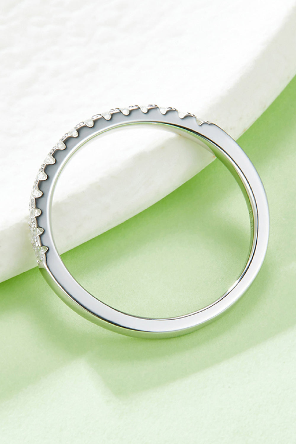 Sparkala™ Moissanite Platinum-Plated Half-Eternity Ring