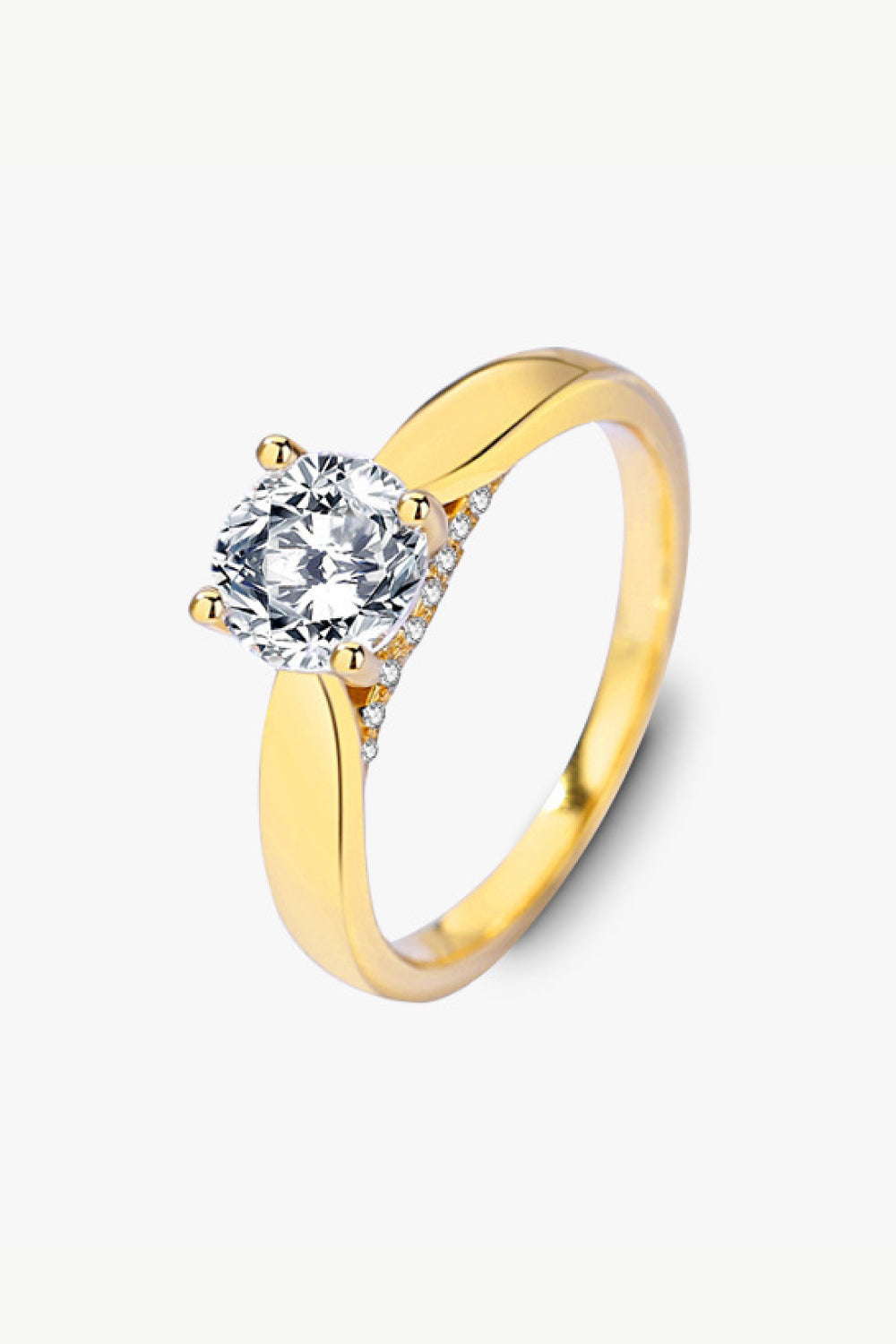 Classic 18k Gold Over Pure Sterling Silver Sparkala™ Moissanite Ring