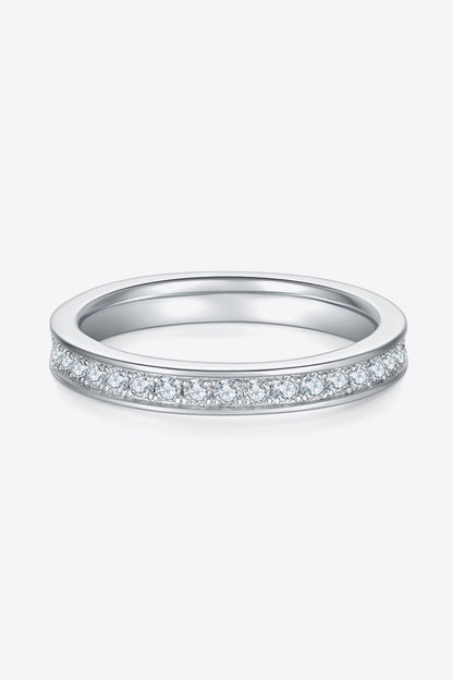 Unexplained Words Sparkala™ Moissanite Eternity Ring (Platinum Over Pure Sterling Silver)