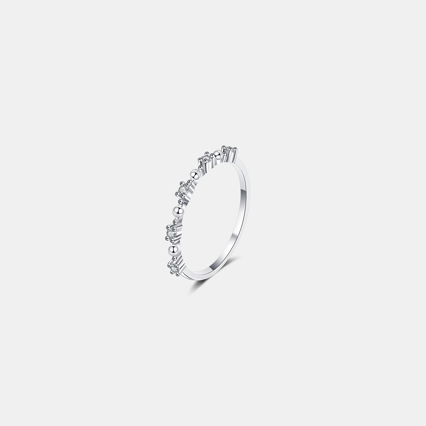 Sparkala™ Moissanite Dainty Pure Sterling Silver Ring