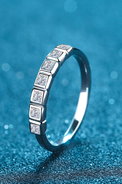 Sparkala™ Moissanite Rhodium-Plated Half-Eternity 7 Stone Ring