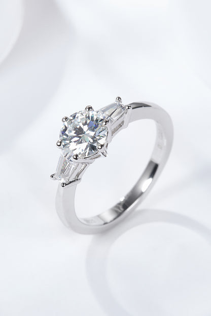 Loyal Love 1 Carat Brilliant Round Cut Sparkala™ Moissanite Ring (Platinum Over Pure Sterling Silver)