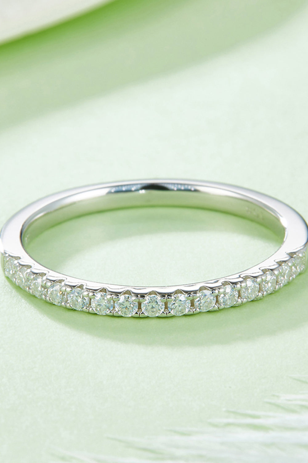 Sparkala™ Moissanite Platinum-Plated Half-Eternity Ring