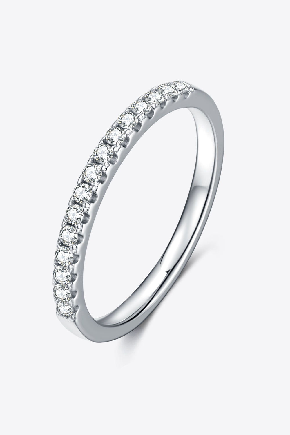 Sparkala™ Moissanite Platinum-Plated Half-Eternity Ring