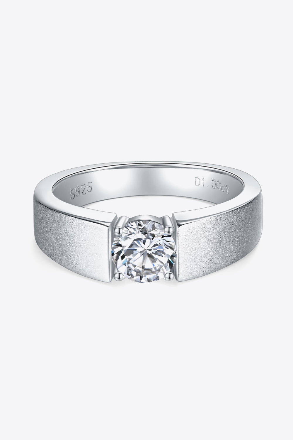 Platinum Over Pure Sterling Silver I Carat Sparkala™ Moissanite Ring