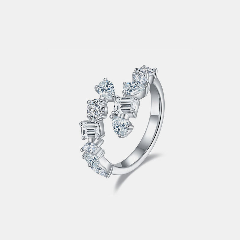 2.6 Carat Sparkala™ Moissanite 925 Sterling Silver Bypass Ring