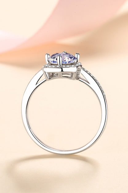 Embrace The Joy 1 Carat Brilliant Round Cut Sparkala™ Moissanite Ring (Rhodium Over Pure Sterling Silver)