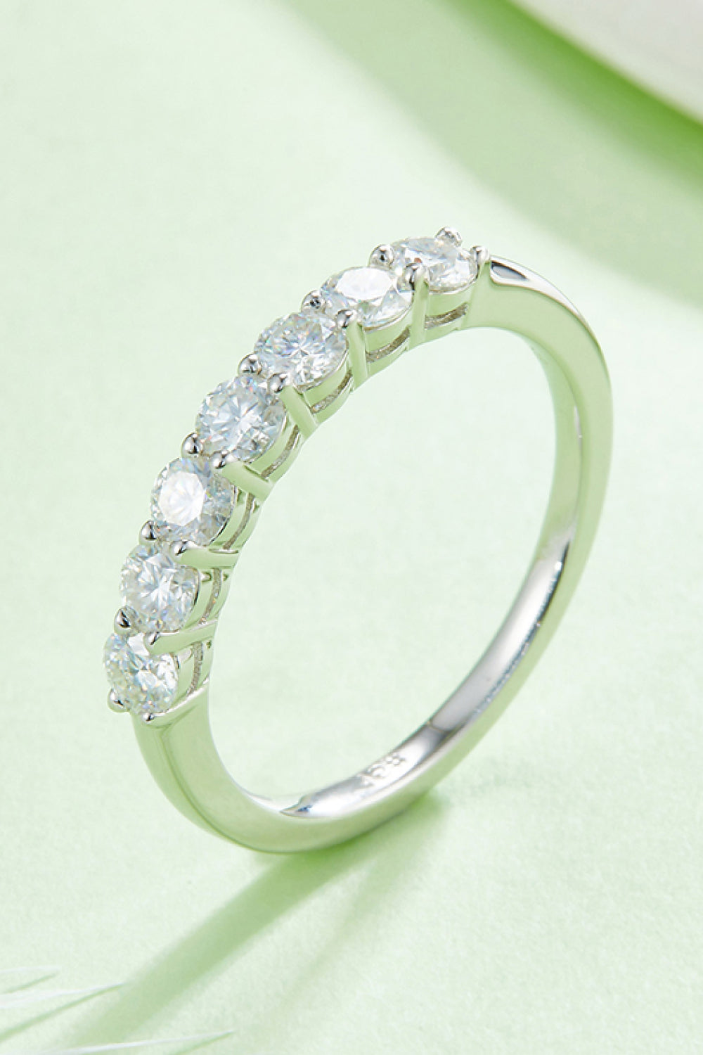 Sparkala™ Moissanite Platinum-Plated Half-Eternity Ring