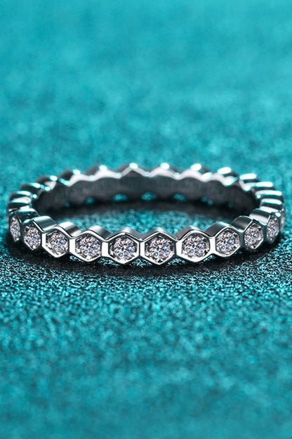 Sparkala™ Moissanite 925 Rhodium Over Pure Sterling Silver Eternity Ring