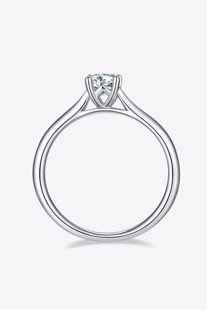 Sparkala™ Moissanite Platinum Over Pure Sterling Silver Solitaire Ring