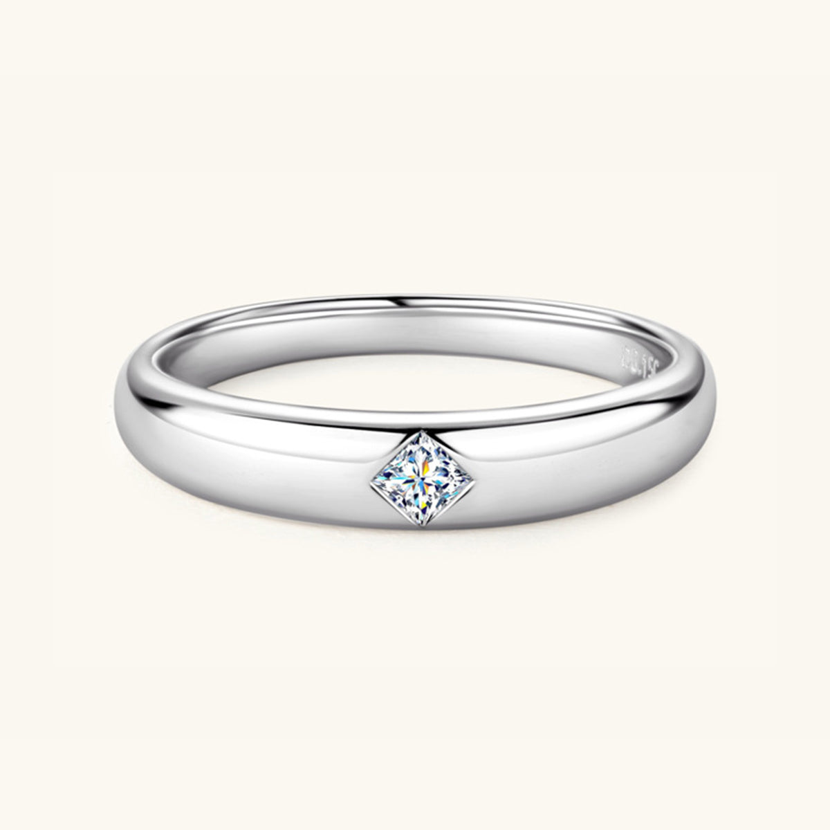 Pure Sterling Silver Inlaid Sparkala™ Moissanite Ring