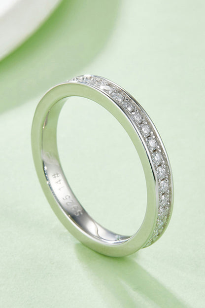 Unexplained Words Sparkala™ Moissanite Eternity Ring (Platinum Over Pure Sterling Silver)