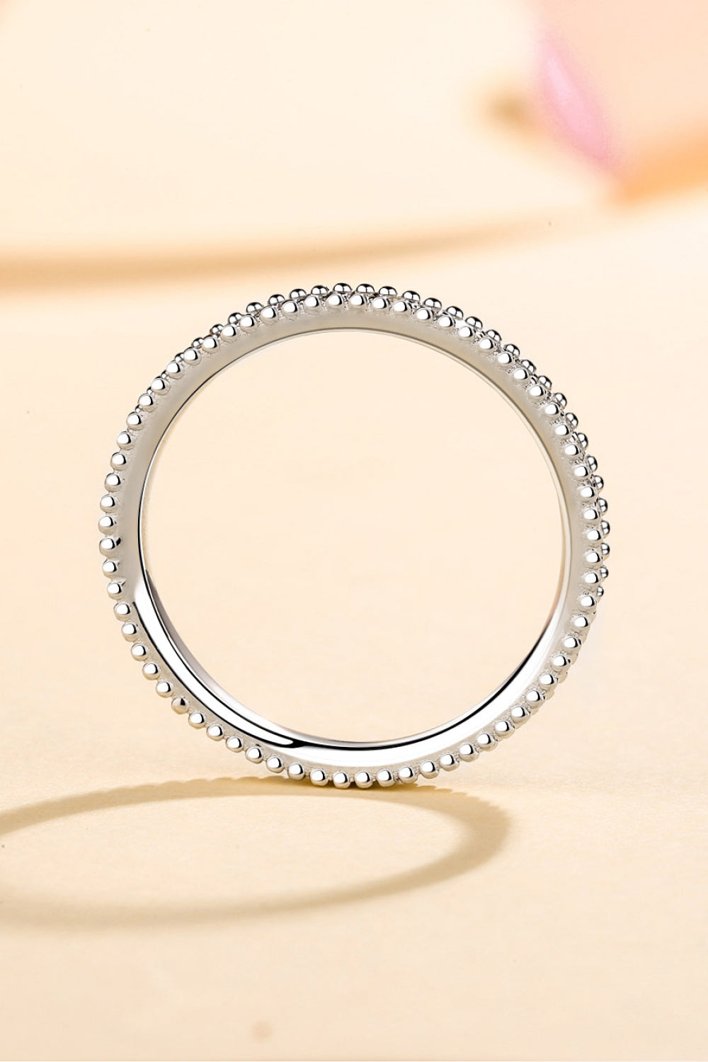 Half Eternity Band Moissanite Ring (Rhodium Over Pure Sterling Silver) - Sparkala