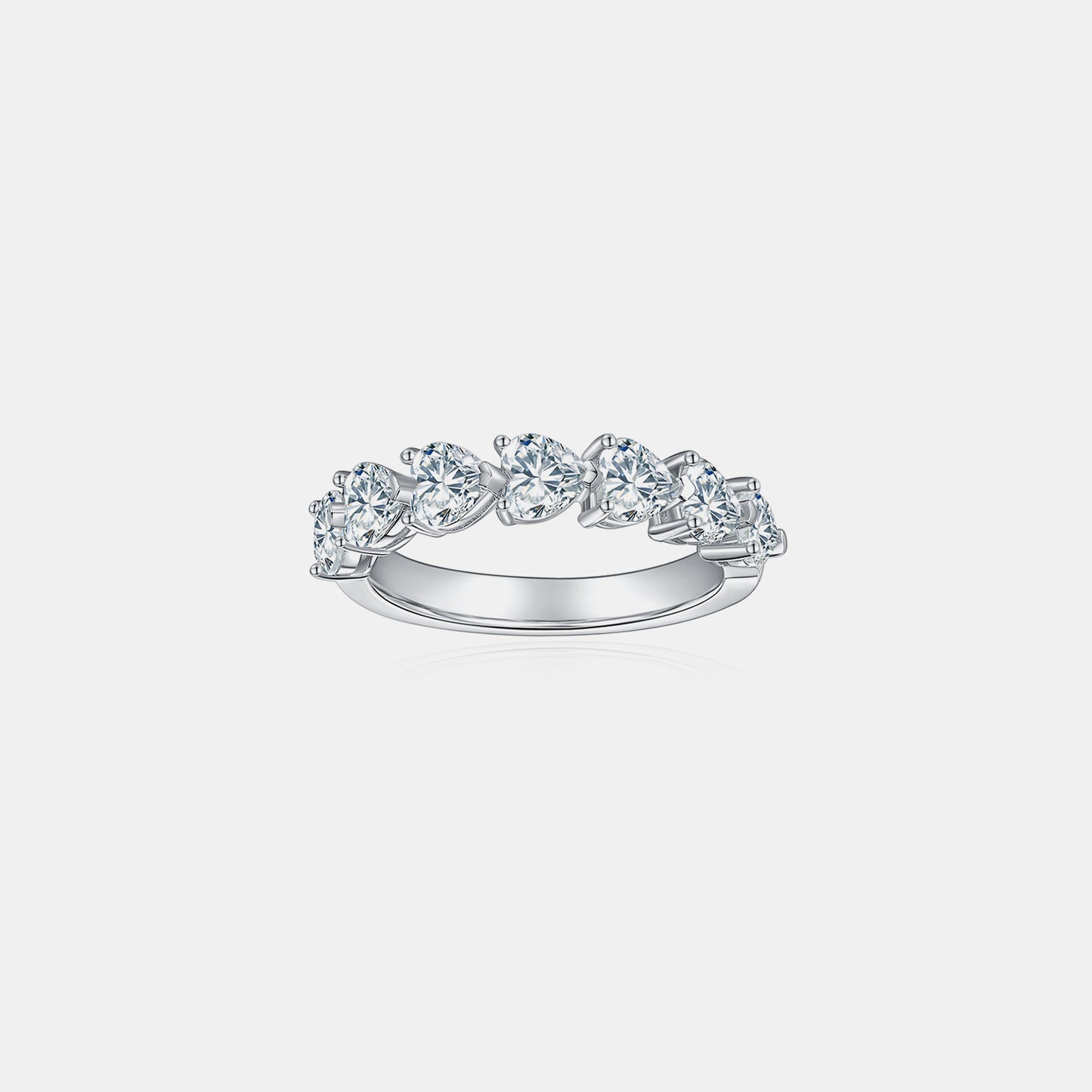 2.1 Carat Pure Sterling Silver Moissanite Heart Ring - Sparkala