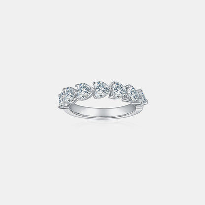 2.1 Carat Pure Sterling Silver Moissanite Heart Ring - Sparkala