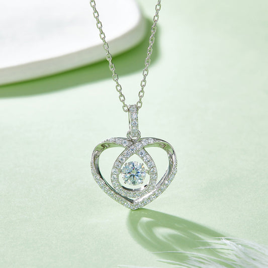 Sparkala™ Pure Sterling Silver Heart Shape Necklace Shimmer
