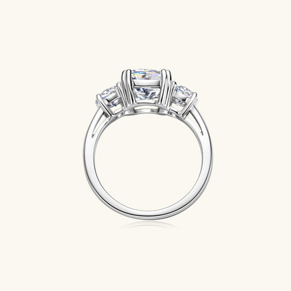 3.5 Carat Sparkala™ Moissanite Three-Stone Ring (Platinum over Fine Sterling Silver)