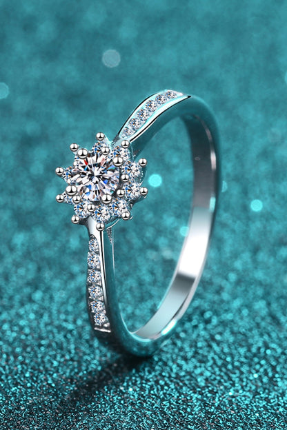 Sparkala™ Moissanite Rhodium-Plated Snowflake Ring