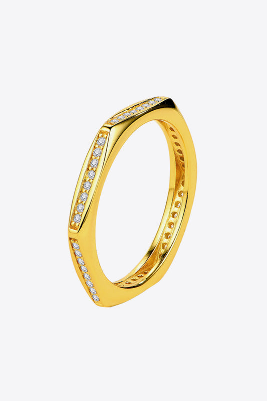 Moissanite 925 18k Gold Plated Sterling Silver Ring