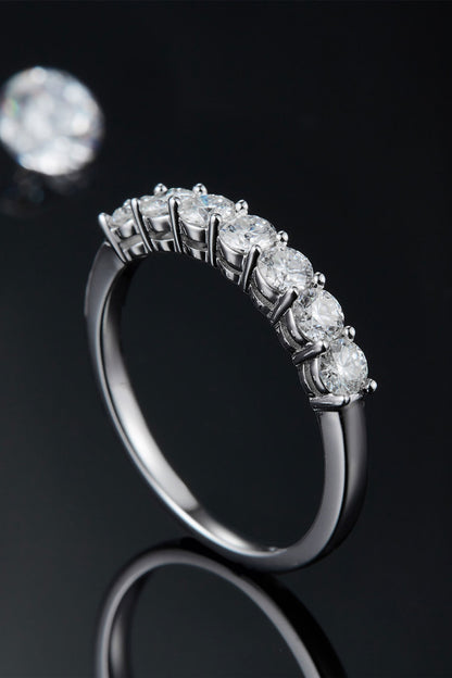 Can't Stop Your Shine 7 Stone Sparkala™ Moissanite Ring (Platinum Over Pure Sterling Silver)