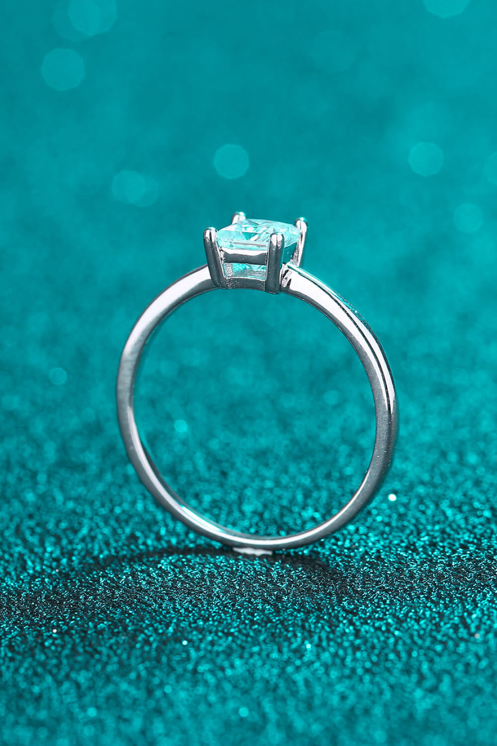 Rhodium Over Pure Sterling Silver Sparkala™ Solitaire Ring