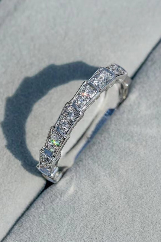 Shiny 3 Carat Sparkala™ Moissanite Eternity Ring (Platinum Over Pure Sterling Silver)