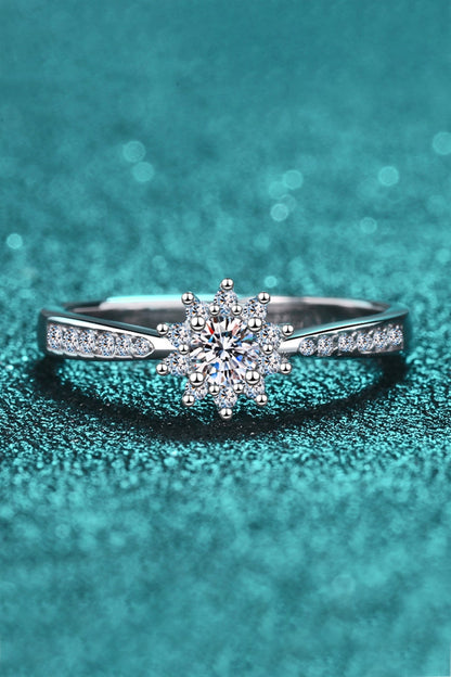 Sparkala™ Moissanite Rhodium-Plated Snowflake Ring