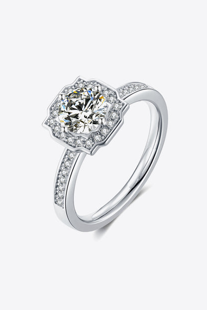 1 Carat Moissanite Platinum-Plated Ring - Sparkala