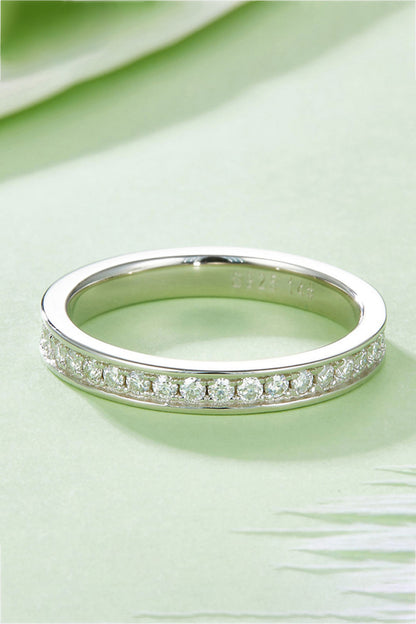 Unexplained Words Sparkala™ Moissanite Eternity Ring (Platinum Over Pure Sterling Silver)