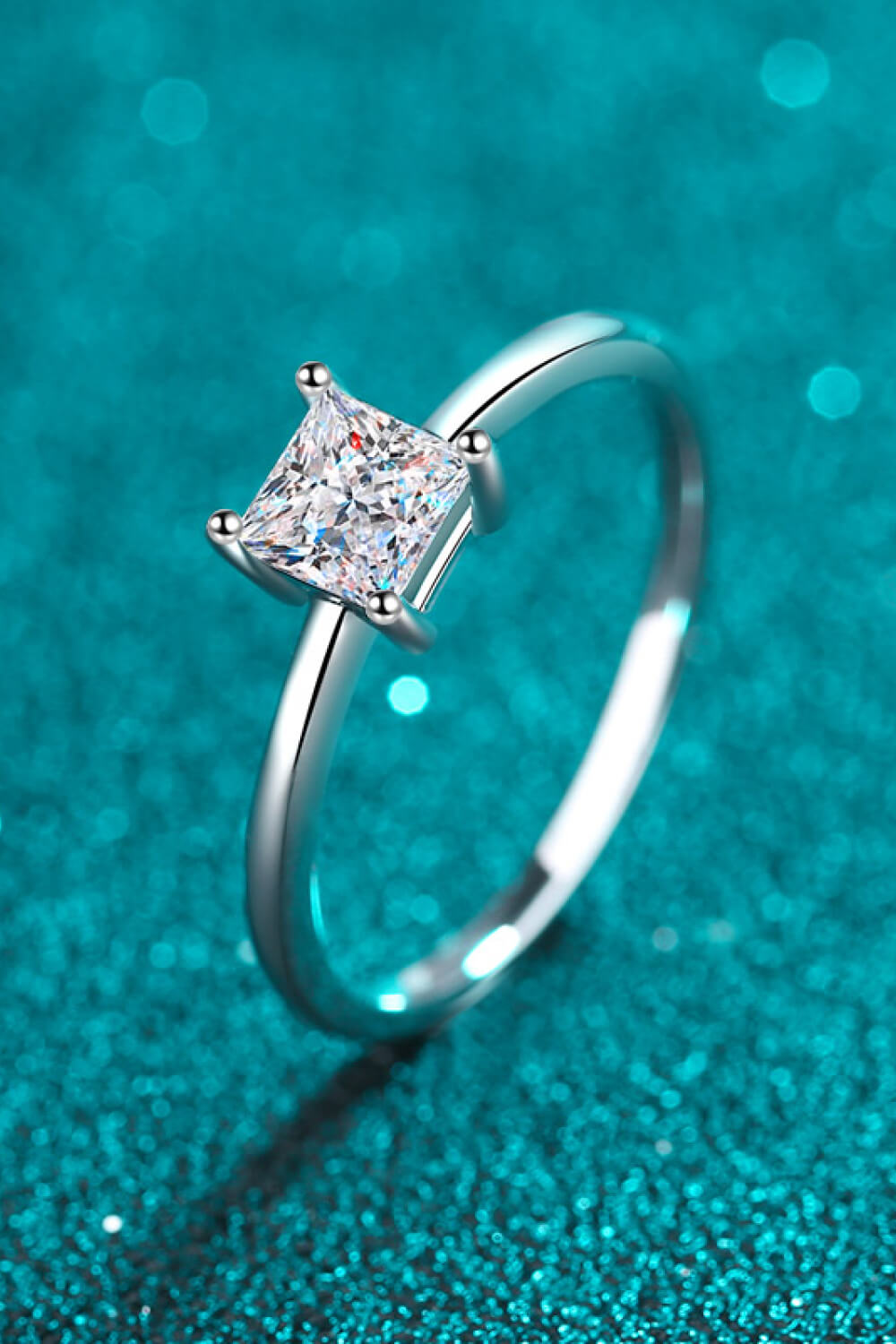 Rhodium Over Pure Sterling Silver Sparkala™ Solitaire Ring