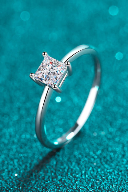 Rhodium Over Pure Sterling Silver Sparkala™ Solitaire Ring