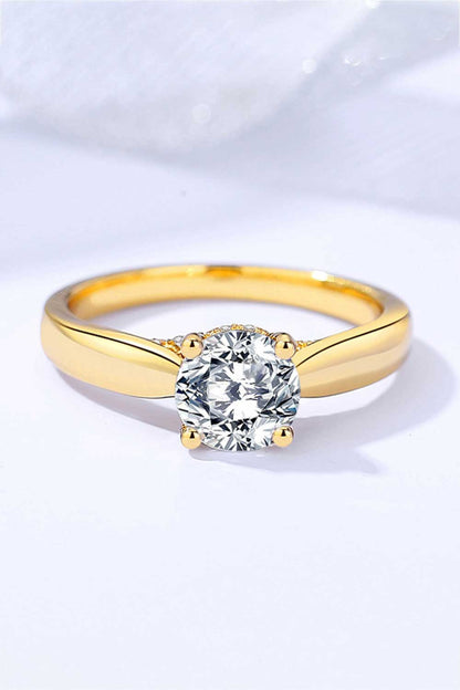 Classic 18k Gold Over Pure Sterling Silver Sparkala™ Moissanite Ring