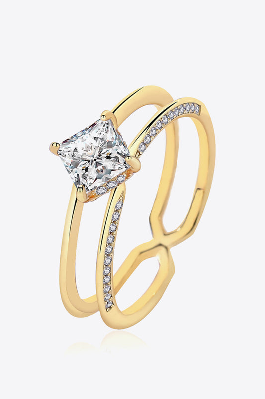 Sparkala™ Moissanite 18K Gold-Plated Double-Layered Ring