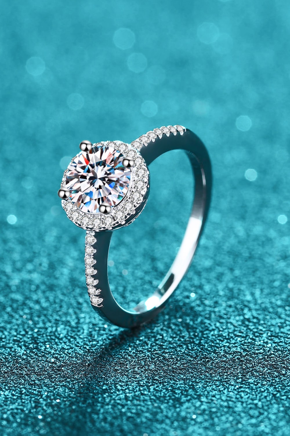 Ready To Flaunt Sparkala™ Moissanite Ring (Rhodium Over Pure Sterling Silver)