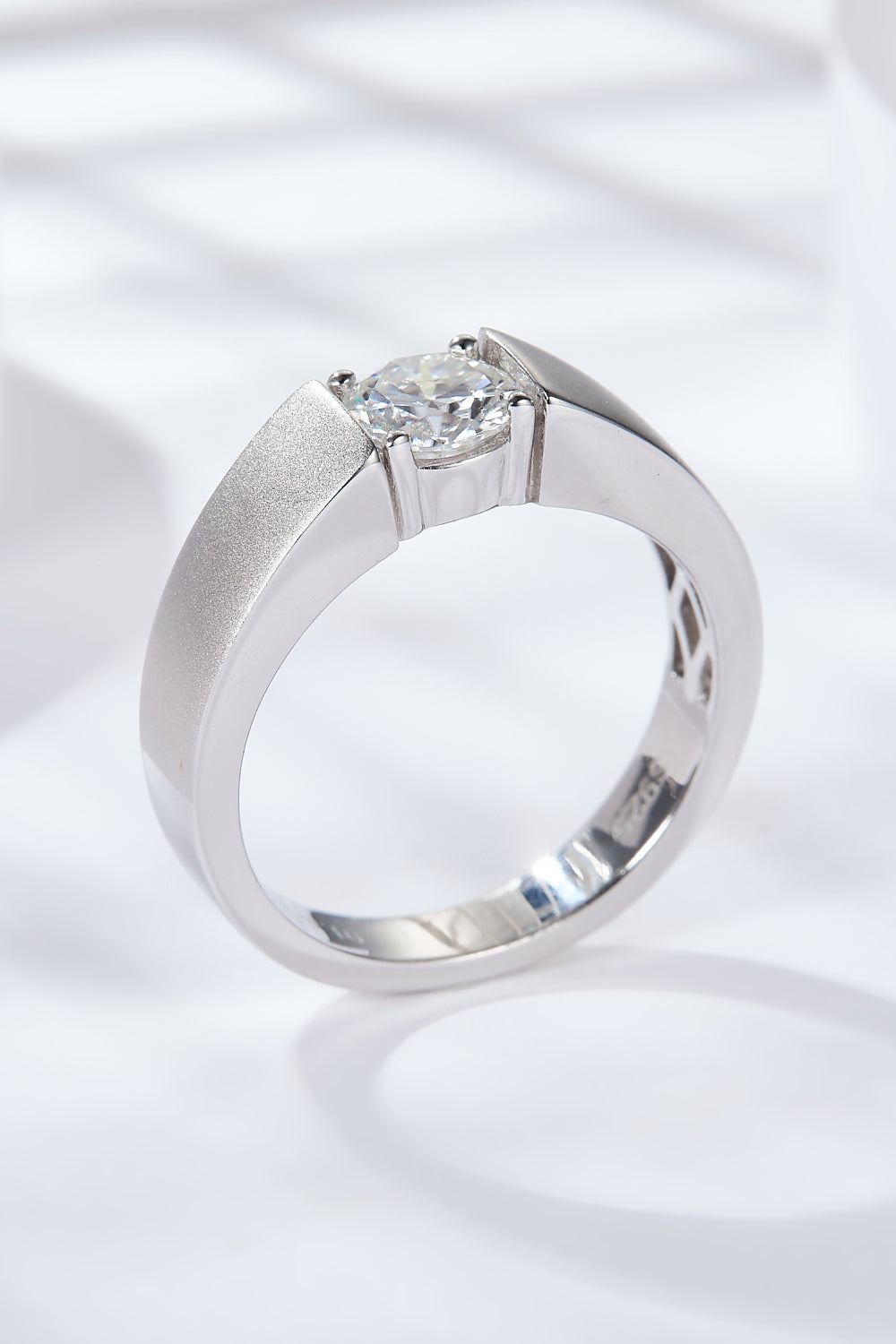 Platinum Over Pure Sterling Silver I Carat Sparkala™ Moissanite Ring